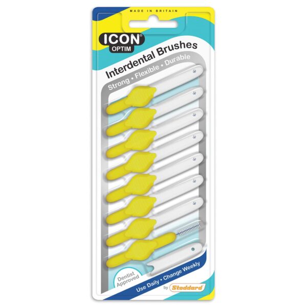 ICON OPTIM Interdental Brush Fine Yellow (Pack 8)