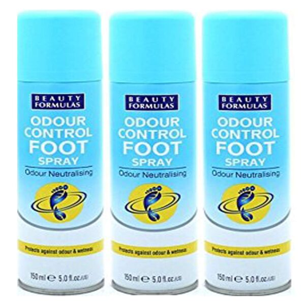 3 x Beauty Formulas Feet Care Odour Control Foot Spray 150ml