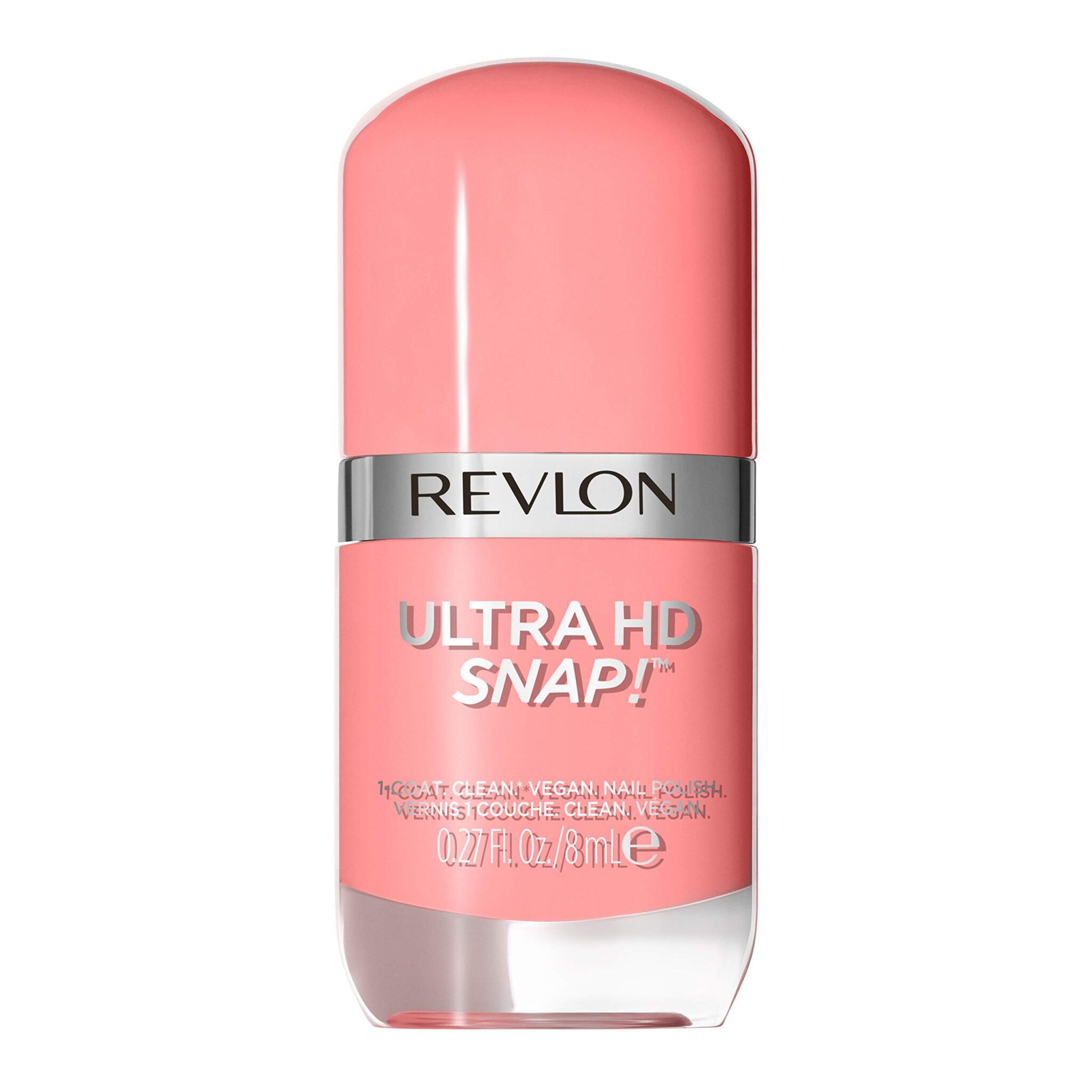 Revlon Ultra HD Snap Nail Polish, Long Lasting Vegan Formula, Quick Drying & One-Coat Full Coverage Colour (8ml) Think Pink (027) Unisex