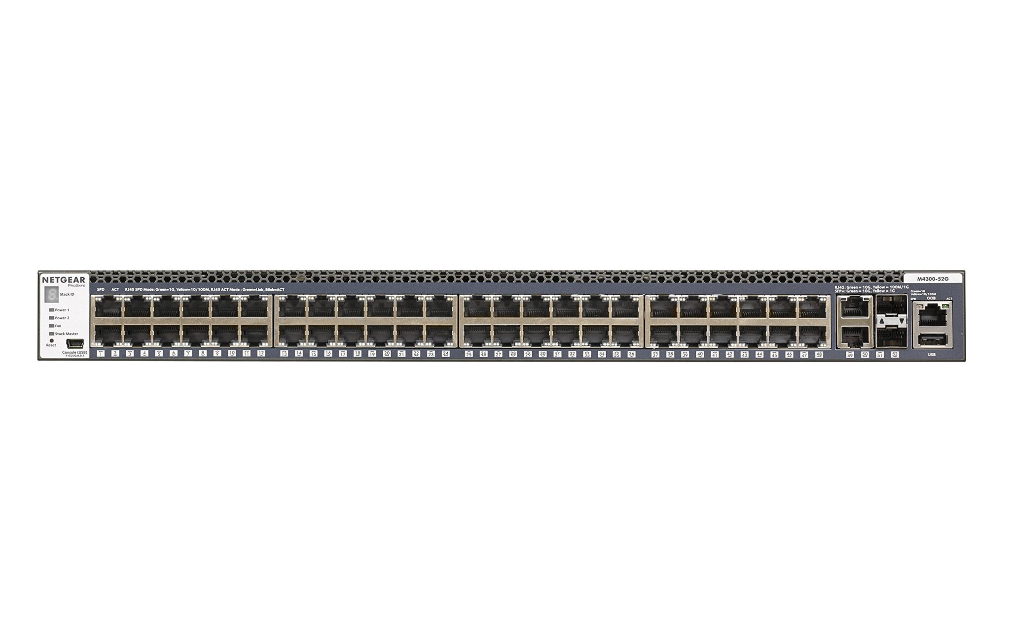 NETGEAR M4300-52G 48x1G 2x10GBASE-T 2xSFP+ Stackable Switch For Intelligent Edge (GSM4352S-100NES)