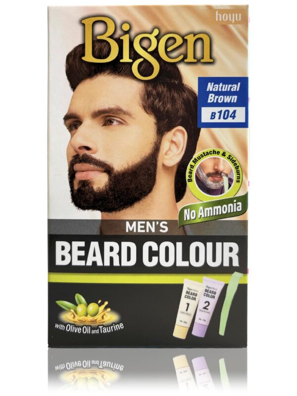 Bigen Mens Beard Colour (Natural Brown B104) No Ammonia