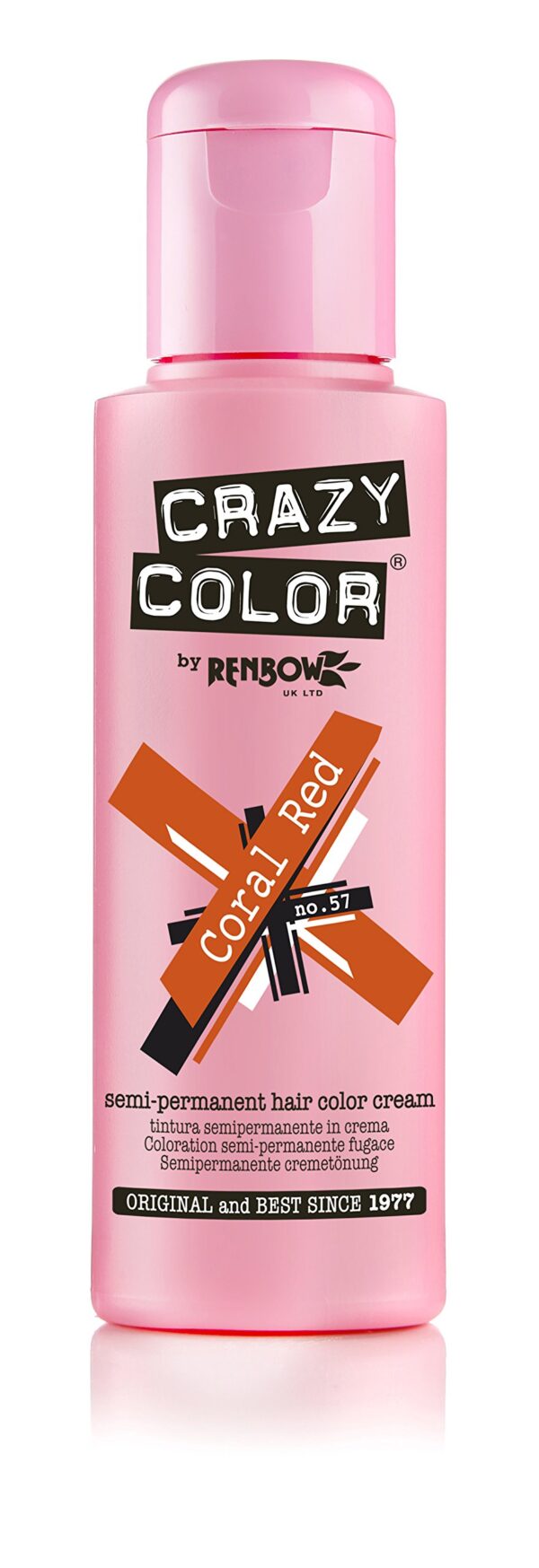 Renbow Crazy Color Semi Permanent Hair Color Cream Coral Red No.57 100ml