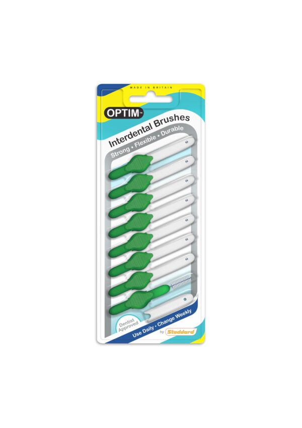 OPTIM INTERDENTAL BRUSH BLISTER (8 BRUSHES) - GREEN (SIZE 5 / 0.8 MM)