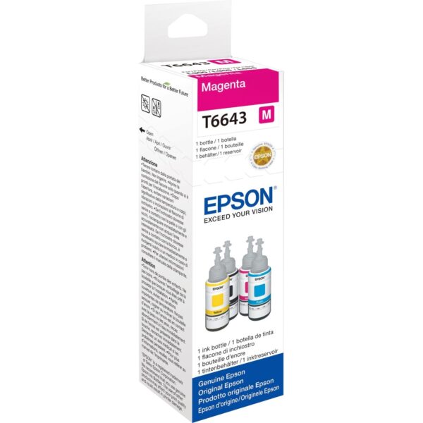 Epson C13T664340 - EPSON T6643 ECOTANK MAGENTA INK 70ML