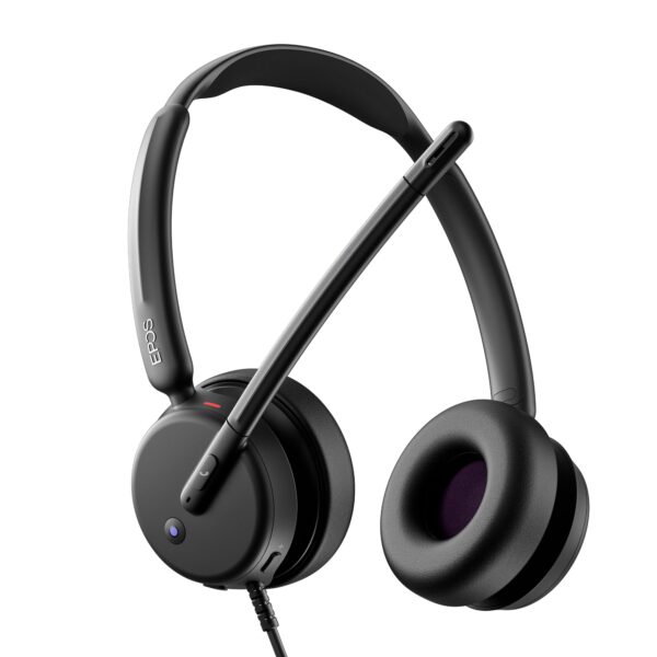 EPOS IMPACT 460T - Binaural On-Ear Headset with Dual Microphone, Noise Cancellation, USB-C/USB-A Connectivity, Microsoft Teams, Home Office, Plug-and-Play, Zoom, UC