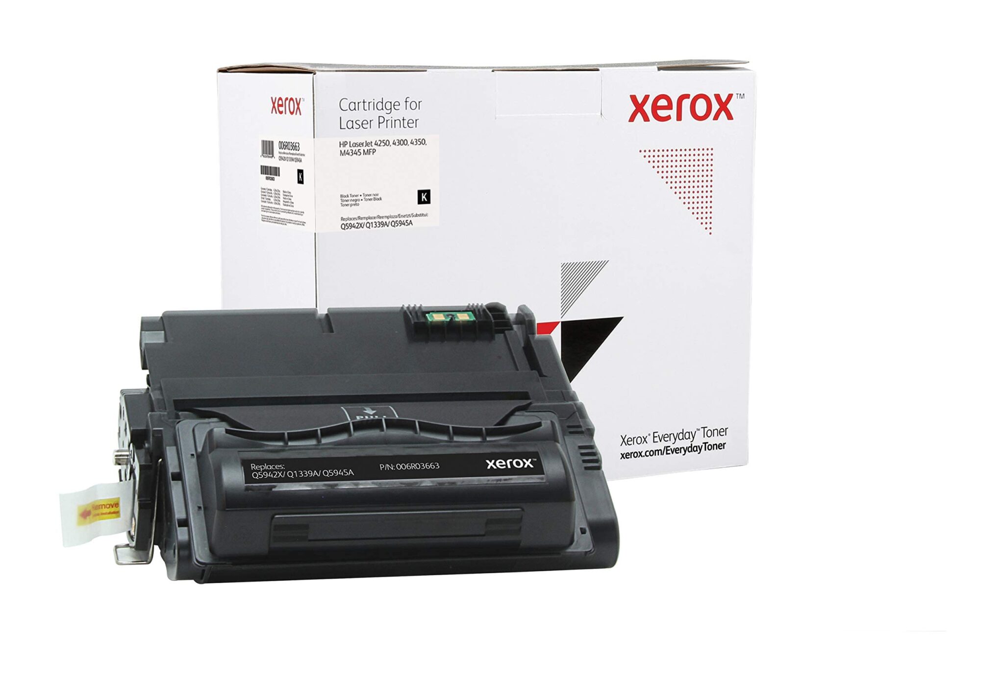 Everyday by Xerox Mono Toner compatible with HP 42A HP 39A HP 45A (Q5942X/ Q1339A/ Q5945A), Standard Capacity