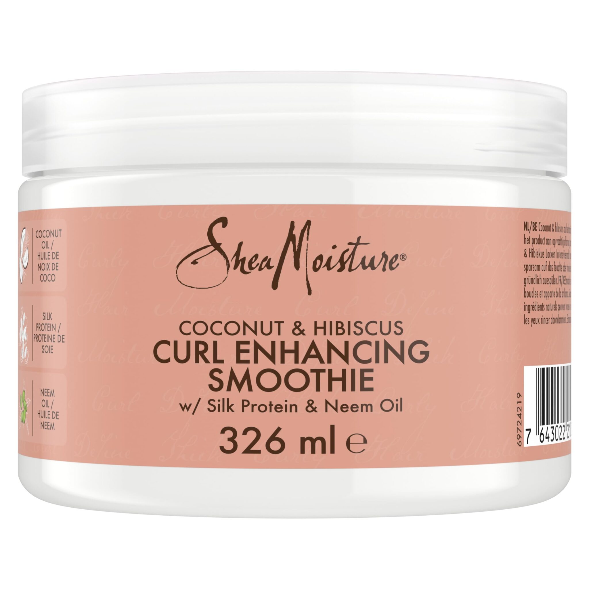 SheaMoisture Coconut & Hibiscus Curl Enhancer no silicones or sulphates smoothie for thick, curly hair 326 ml