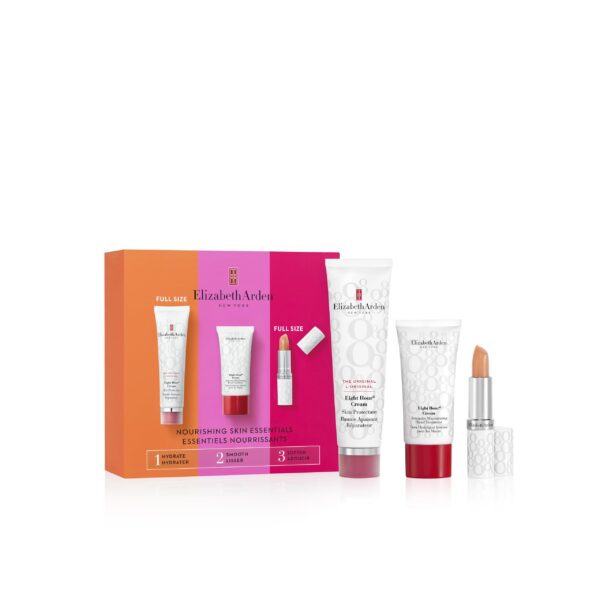 Elizabeth Arden NOURISHING SKIN ESSENTIALS Eight Hour 3-Piece Gift Set daily hydrating & nourishing skincare, luxury gifting for women