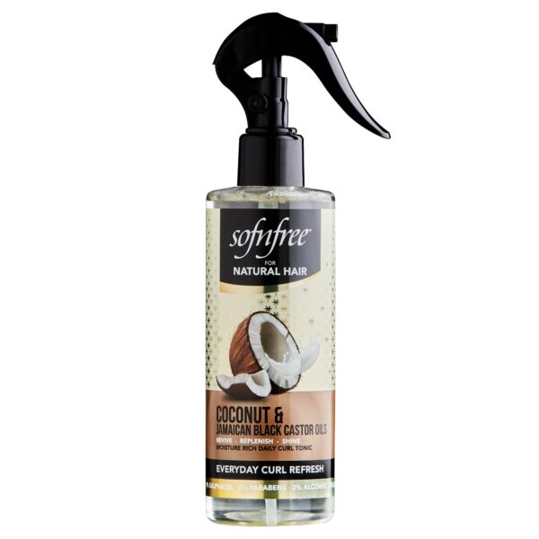 SofN'Free - Coconut & Jamaican Black Castor Oil Everyday Curl Refresh for revived frizz-free curls, 240ml