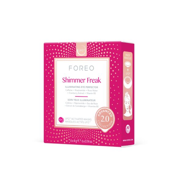 Shimmer Freak Advanced Collection 2.0 UFO-Activated Facial, Eye Contour Illuminating, Beauty & Personal Care, Rose Water, Niacinamide, All Skin Types, Wrinkles, Puffiness, 6 Pieces in Pack