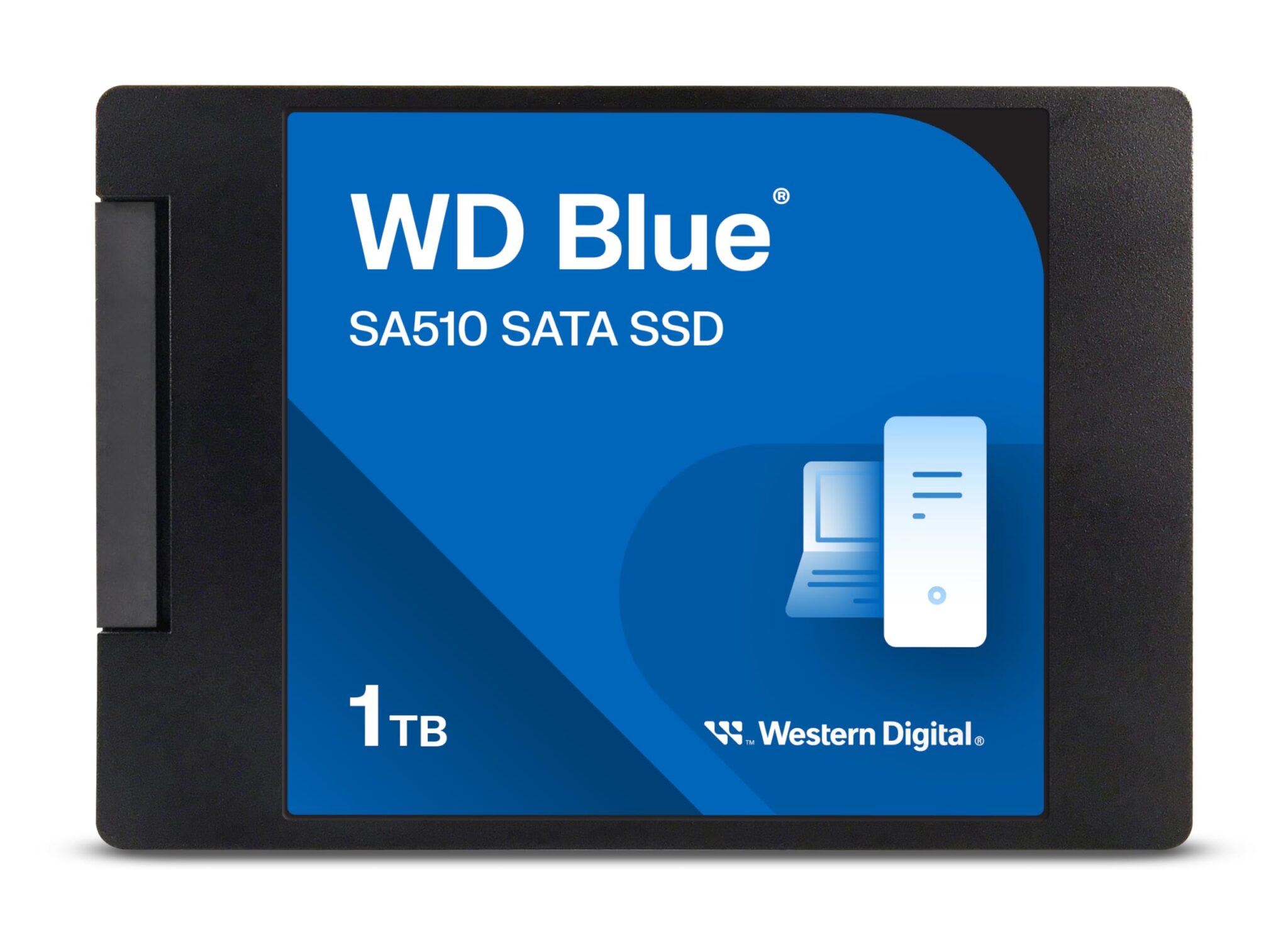 WD Blue SA510 1TB SSD, 2.5" SATA SSD, up to 560 MB/s, SSD 1TB, Includes Acronis True Image for Western Digital, Disk & Cloning Migration, Flexible backup & recovery, ransomware protection