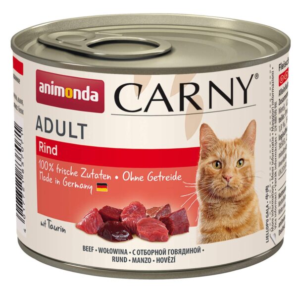 animonda Carny Adult cat food, wet food for adult cats, beef, 6 x 200g