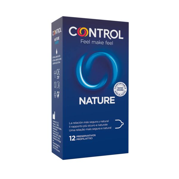 Control Nature Condoms. Box of 12 Condoms for Natural Pleasure, Lubricated, Safe Sex. Enjoy Condoms with Perfect fit for a Safe Relationship.