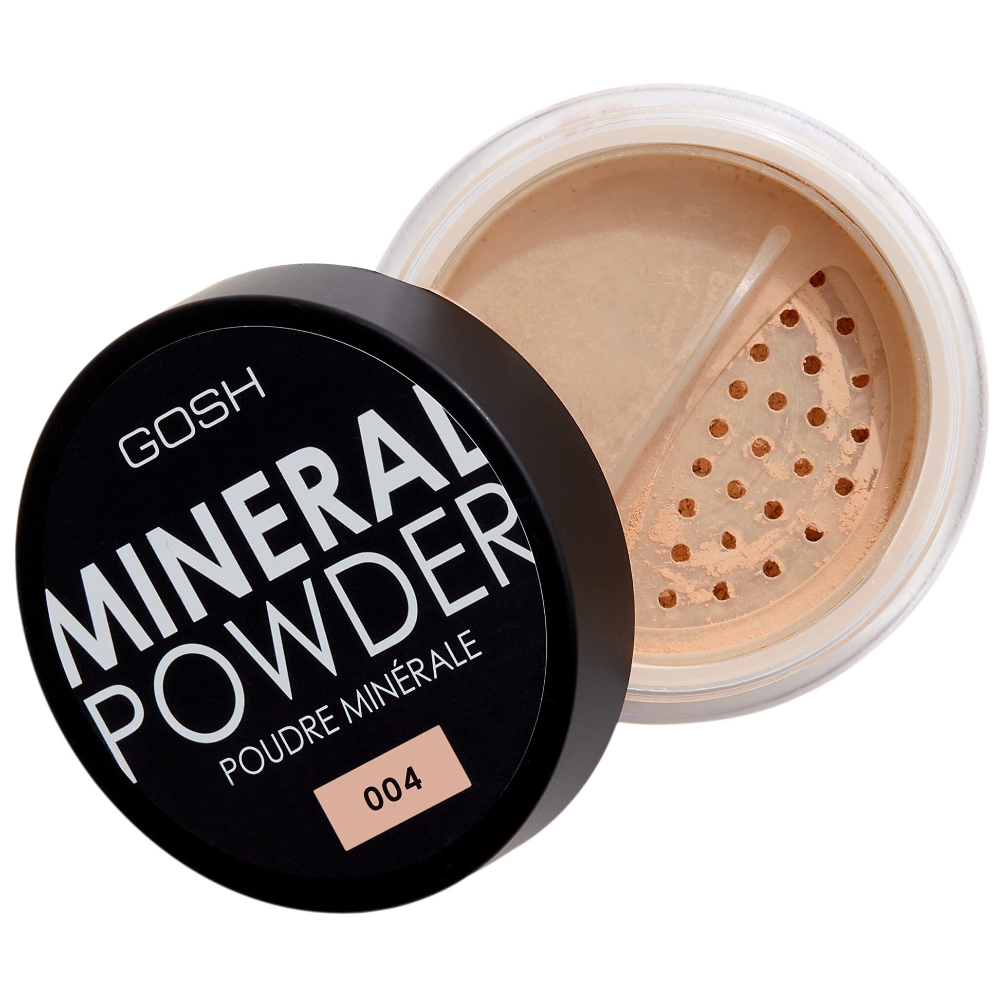 GOSH Mineral Powder, Vegan, Loose Fixation Powder with Minerals for All Skin Types, Matte & Long-Lasting for a Flawless Complexion, No Mask Effect, Medium to High Coverage, 004 Natural