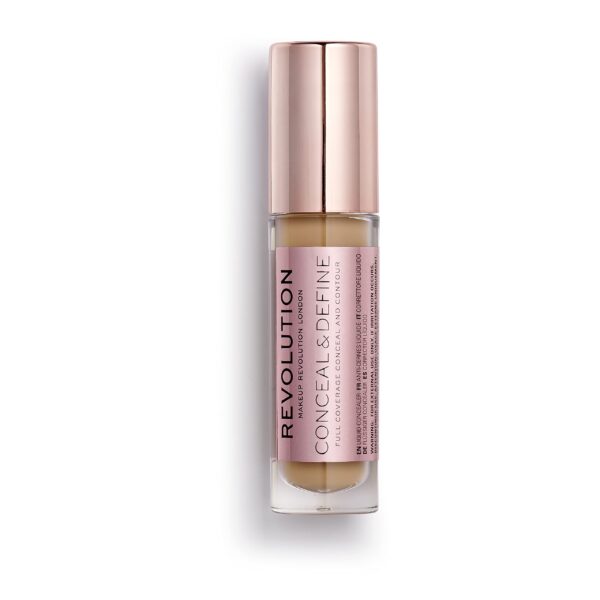 Makeup Revolution Conceal & Define Concealer, Lightweight, Longlasting, Full Coverage Face Makeup, C12, 4g