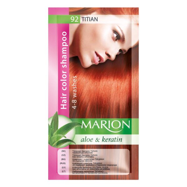 Marion Hair Dye Shampoo Bag Semi-Permanent Colour 4 to 8 Washes with Aloe and Keratin