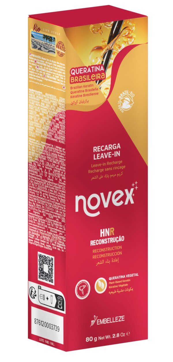 Novex Keratin Recharge Hair Mask with Blant-Based Keratin for Softer and Shiner Looking Hair, Rinse-Out or Leave In Hair Mask Depending on Type of Hair, Suitable for Dry and Oily Hair 80 g