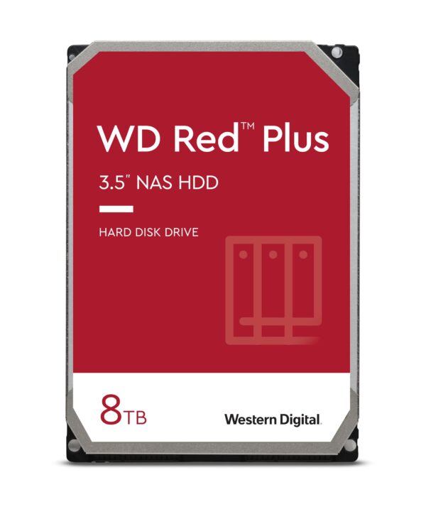 WD Red Plus 8TB NAS 3.5" Internal Hard Drive - 5400 RPM Class, SATA 6 Gb/s, CMR, 128MB Cache, 3 Year Warranty