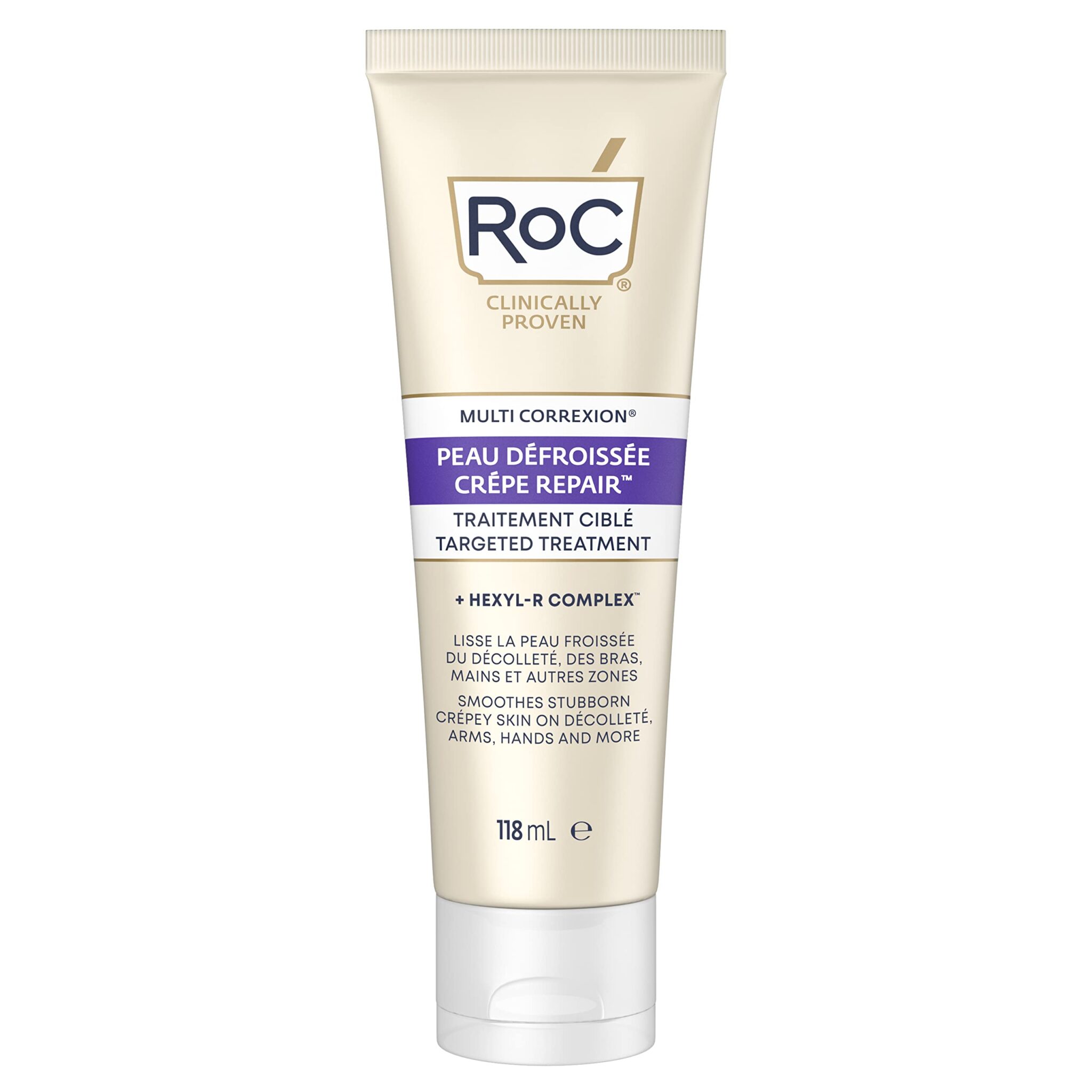 RoC - Multi Correxion Crepe Repair Targeted Treatment - Firming moisturiser - Anti Ageing - for Crepey, Dehydrated, Thinning Skin - Visibly Smooths, Firms & Reduces Crépey Patches - 118ml