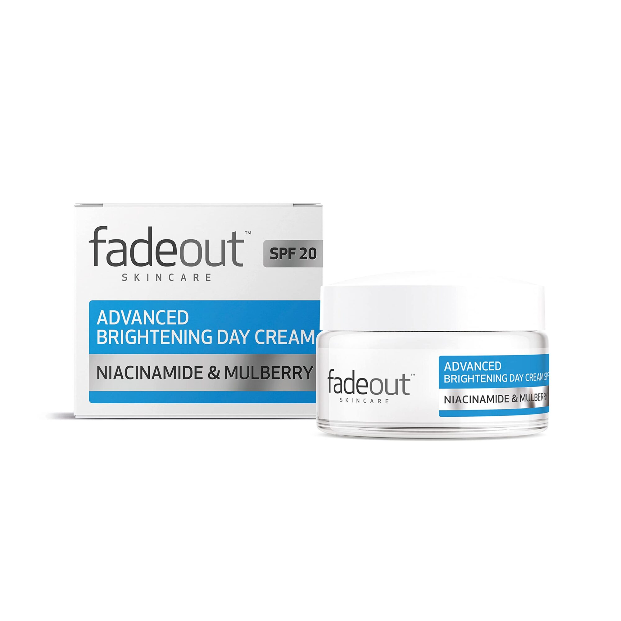 Fade Out Advanced Brightening Day Cream SPF20 with Niacinamide & Mulberry Exfoliating Daily Face Cream For Even Skin Tone 50ml