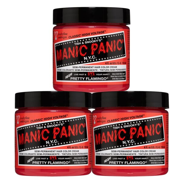 Manic Panic Semi-Permament Haircolor Pretty Flamingo 118 ml (Pack of 3)