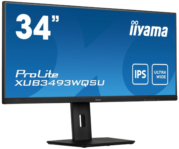 iiyama XUB3493WQSU-B5 34 Inch ADS-IPS with HDR (sRGB: 100 Percent, NTSC: 74 Percent), 4ms, 21:9 Ultra Wide 3440 x 1440 , FreeSync,2x HDMI,1 x DisplayPort, 2 x USB, 2 x 5W Speakers, 150 mm HA Stand