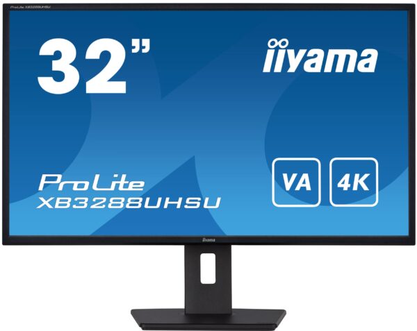 iiyama XB3288UHSU-B5 32" VA LCD (NTSC 95%), 3ms, 4K UHD 3840x2160, FreeSync™, 300 cd/m² Brightness, 2x HDMI,1 x DisplayPort, 3 x USB, 2 x 3W Speakers, Height Adjustable Stand