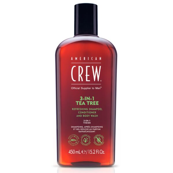 American Crew 3-in-1 Shampoo, Conditioner & Body Wash Tea Tree 450ml