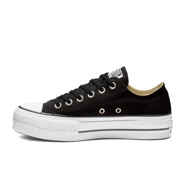 Converse All Star Low Platform Trainers Black Black White - 7 UK