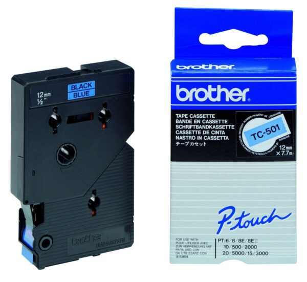 Brother - Printer tape - black, blue - Roll (1.2cm x 7.7m) - 1 pcs.