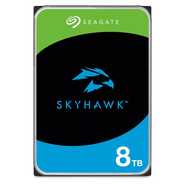 Seagate Skyhawk 8 TB, Video Internal Hard HDD – 3.5", SATA 6Gb/s, 256MB Cache, for DVR NVR Security Camera System, with in-house Rescue Services, FFP (ST8000VXZ10)