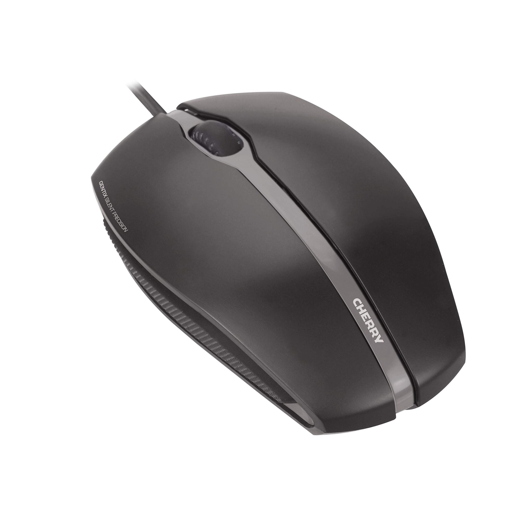 CHERRY GENTIX SILENT, Wired Mouse, Quiet Keys without Clicking Noise, Optical Sensor (1,000 dpi), Symmetrical Design, Cable 1.8 m, USB 2.0, Black