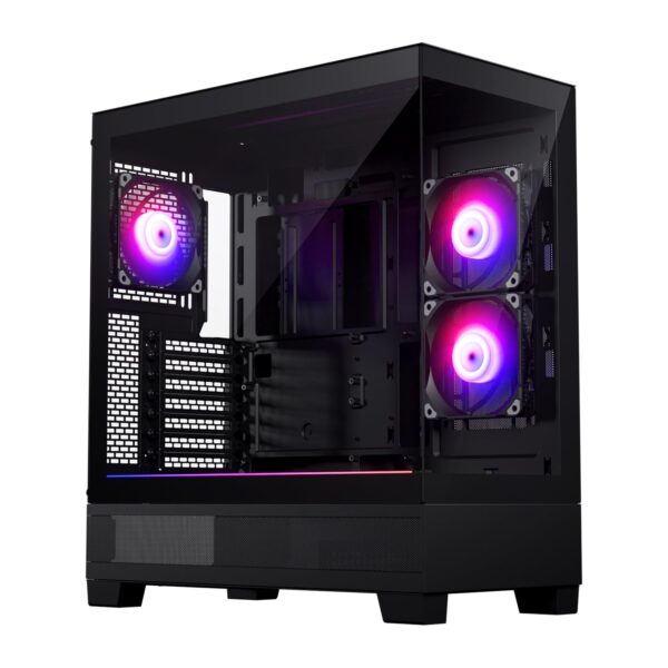 Phanteks 523 XT View Computer Case/Gaming Cabinet - Black | 3 Pre-Installed 120mm ARGB Fans | Type-C Port | Supports ATX, M-ATX, M-ITX, E-ATX - PH-XT523V1_DBK01