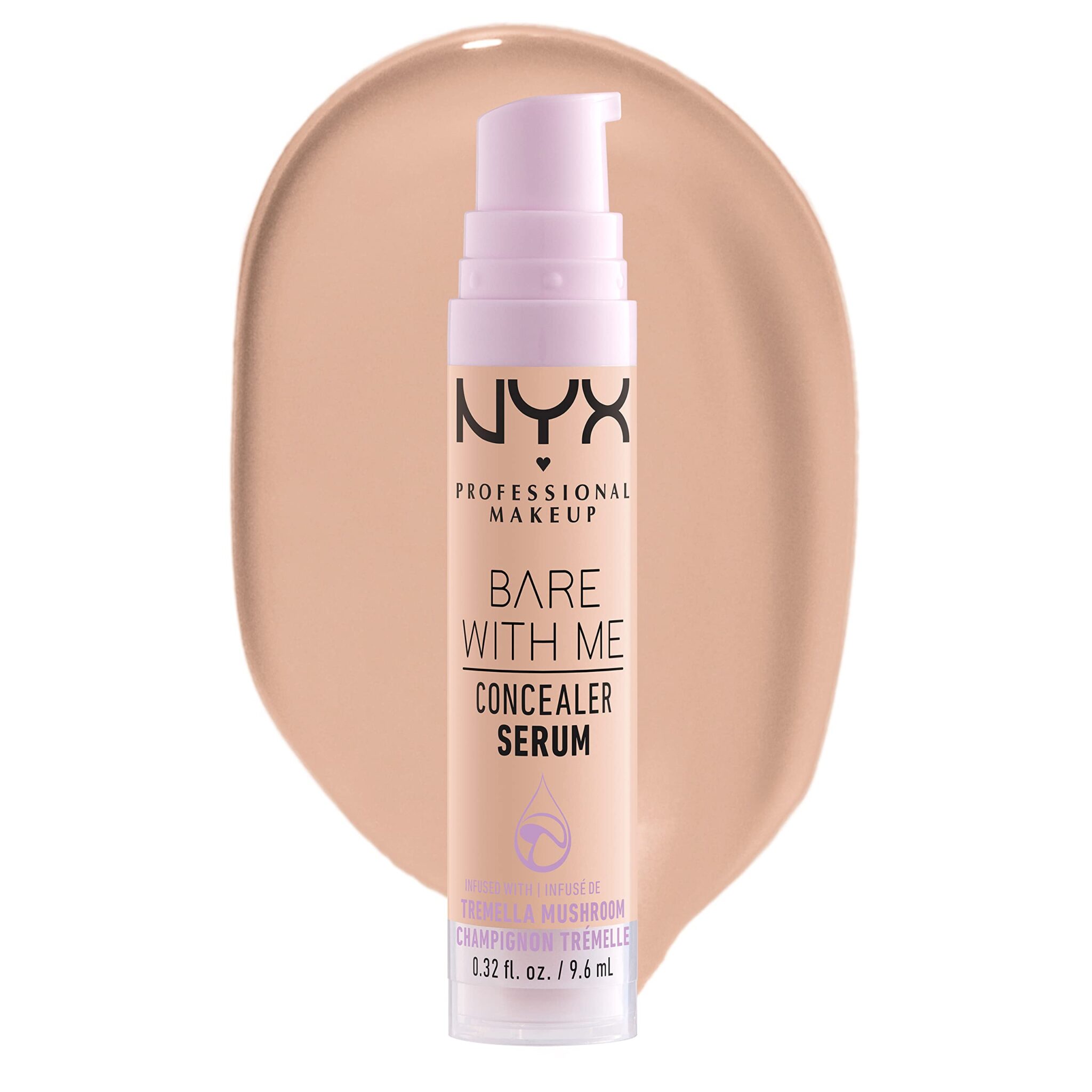 NYX Professional Makeup Bare With Me Concealer Serum, Natural, Medium Coverage, Light, 9.6ml