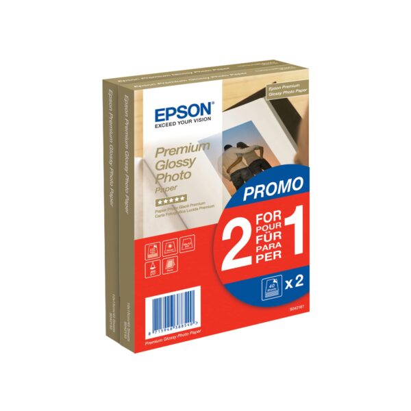 Epson C13S042167 Glossy Photo Paper 10x15cm 2x40 Sheets