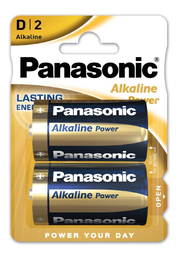 Panasonic LR20APB/2BP D Alkaline Power Batteries (Pack of 2)