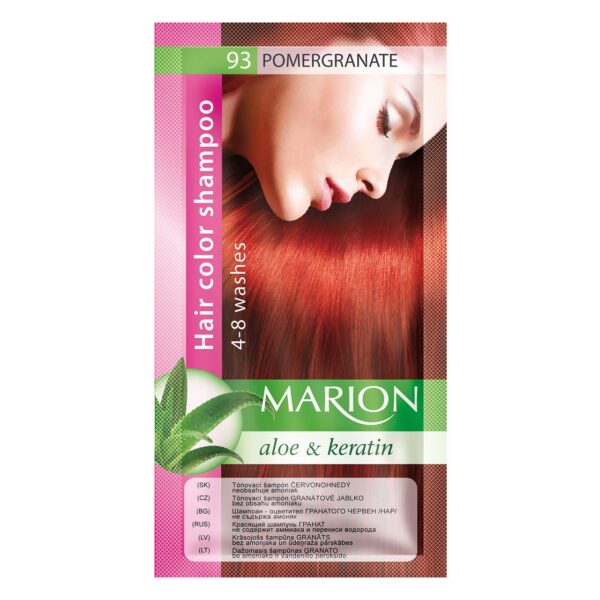 Marion Hair Dye Shampoo Bag Semi-Permanent Colour 4 to 8 Washes with Aloe and Keratin