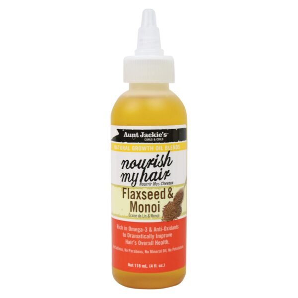 Aunt Jackie's Natural Growth Oil Blends Nourish My Hair, Hair and Scalp Treatment to Improve Hair's Overall Health, Rich in Omega-3 and Anti-Oxidants, 4 Ounce Twist Spout Bottle