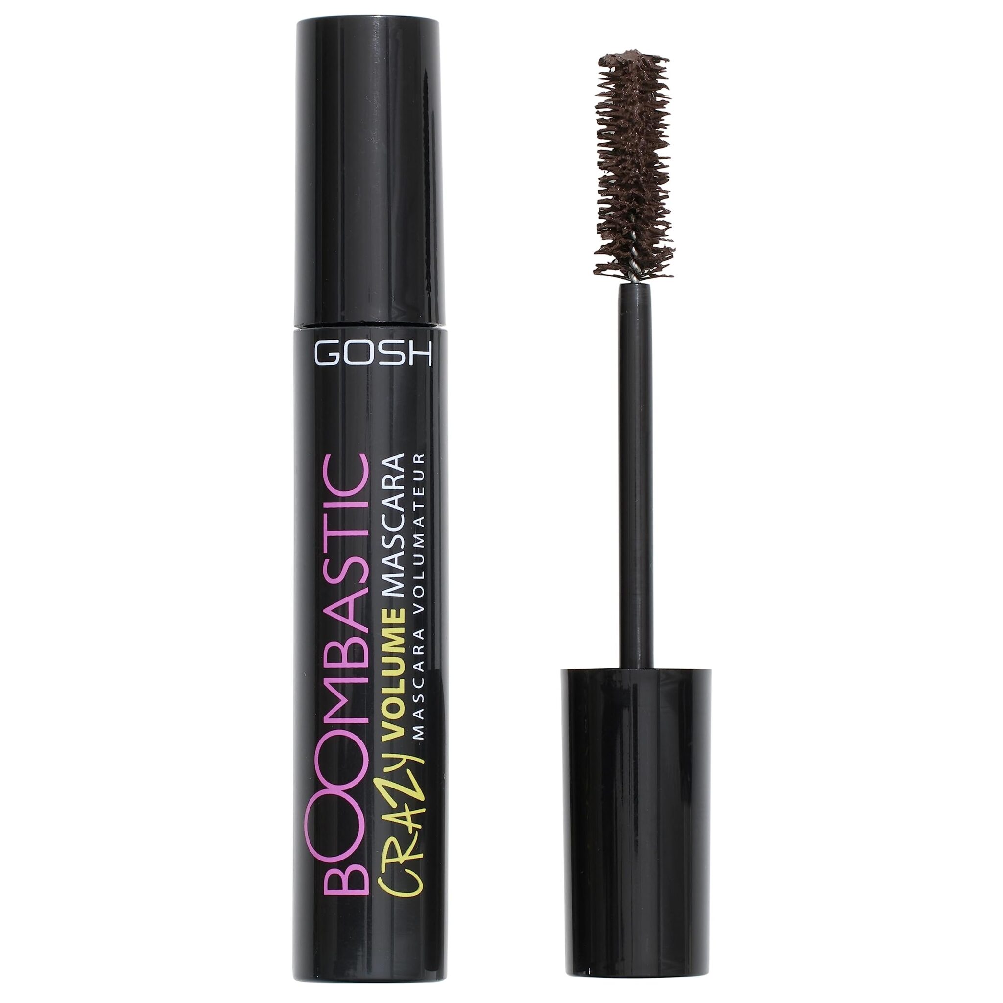 GOSH Boombastic Crazy Mascara for extreme volume and long lashes I Volume mascara with precise brush head I Lashes without clumps I Skin-friendly, vegan & fragrance-free I 05 Chocolate Brown