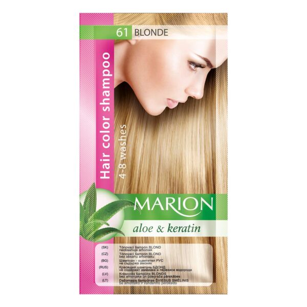 Marion Hair Color Shampoo in Sachet Lasting 4-8 Washes - 61 – Blonde