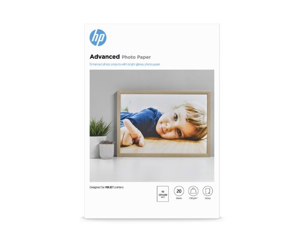 HP Advanced Photo Paper - Glossy photo paper - A3 (297 x 420 mm) - 250 g/m2 - 20 sheet(s),White