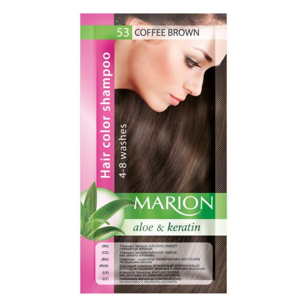 Marion Hair Dye Shampoo Bag Semi-Permanent Colour 4 to 8 Washes with Aloe and Keratin