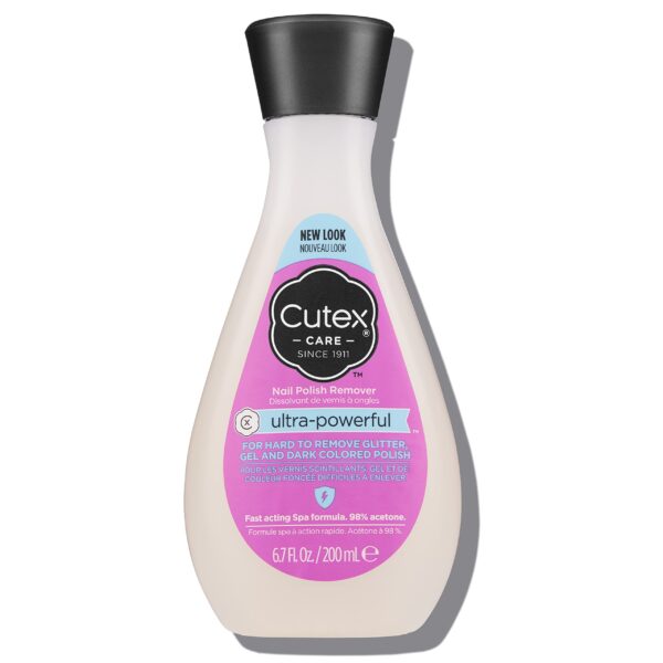 Cutex Ultra-Powerful Gel Nail Polish Remover (200ml) for Removal Of Stubborn Gels, Glitter & Dark Shades, for all Nail Types, Oil Blend, Dermatologist Tested