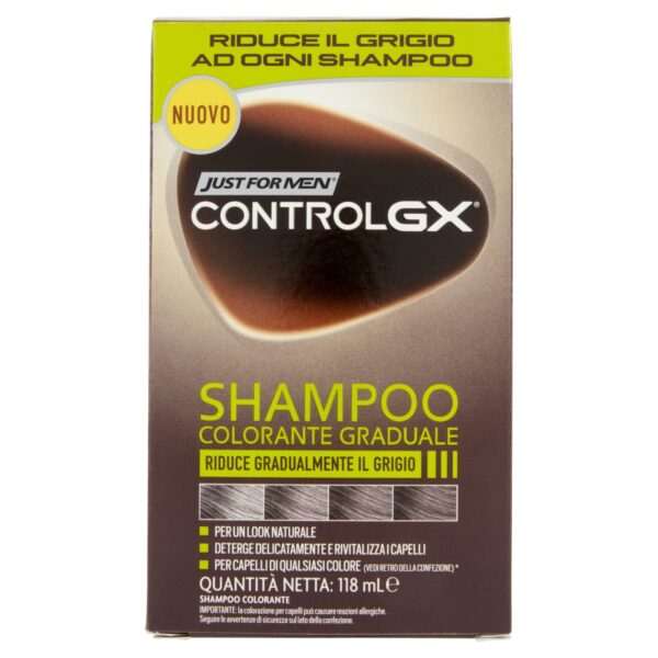 Just For Men - Control GX Colour Shampoo Gradually Reduces Grey Hair for a Natural Look 4 Ounce