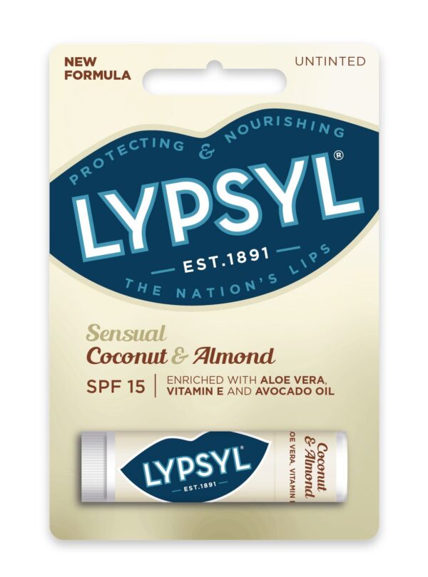 Lypsyl Sensual Lip Balm SPF 15, Coconut and Almond, 20g