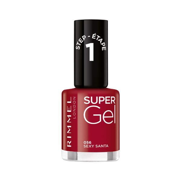 Rimmel London Super Gel Nail Polish At-Home Gel Manicure, Sexy Santa, Red Shades - 12ml