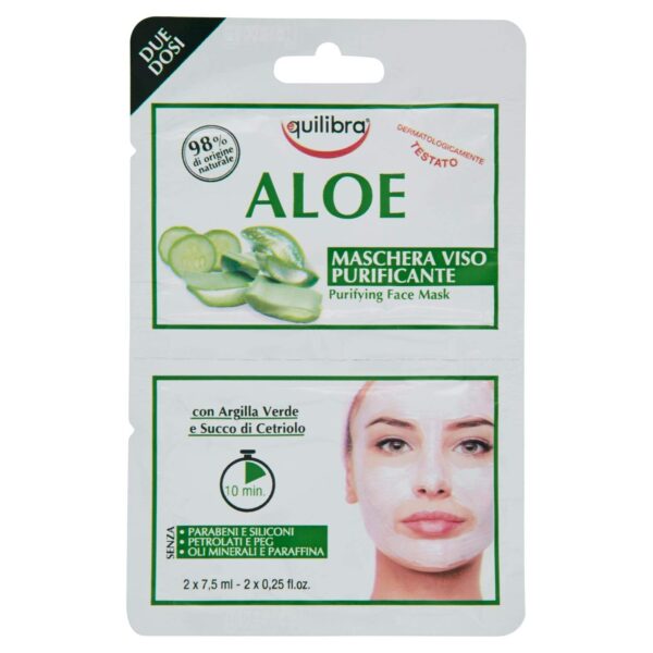 Equillibra Purifying Aloe Face Mask 2 x 7.5ml