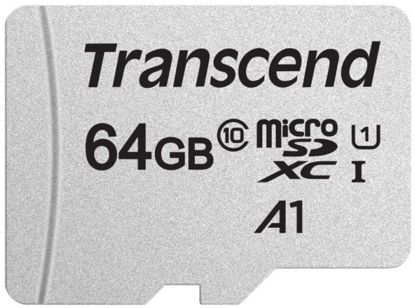 Transcend 64GB microSDXC 300S Class 10 Memory Card with up to 95/45 MB/s (for Smartphones, Digital Camers and Nintendo Consoles) without SD Adapter TS64GUSD300S