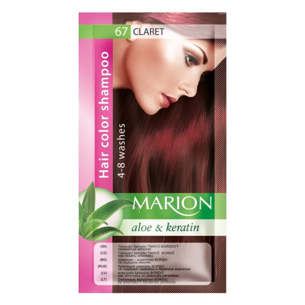 Marion Hair Dye Shampoo Bag Semi-Permanent Colour 4 to 8 Washes with Aloe and Keratin