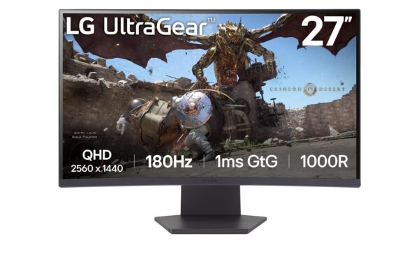 LG Electronics UltraGear 27GS60QX-B (68.4 cm (27 Zoll), schwarz, WQHD, VA, Curved, AMD Free-Sync, 180Hz Panel)